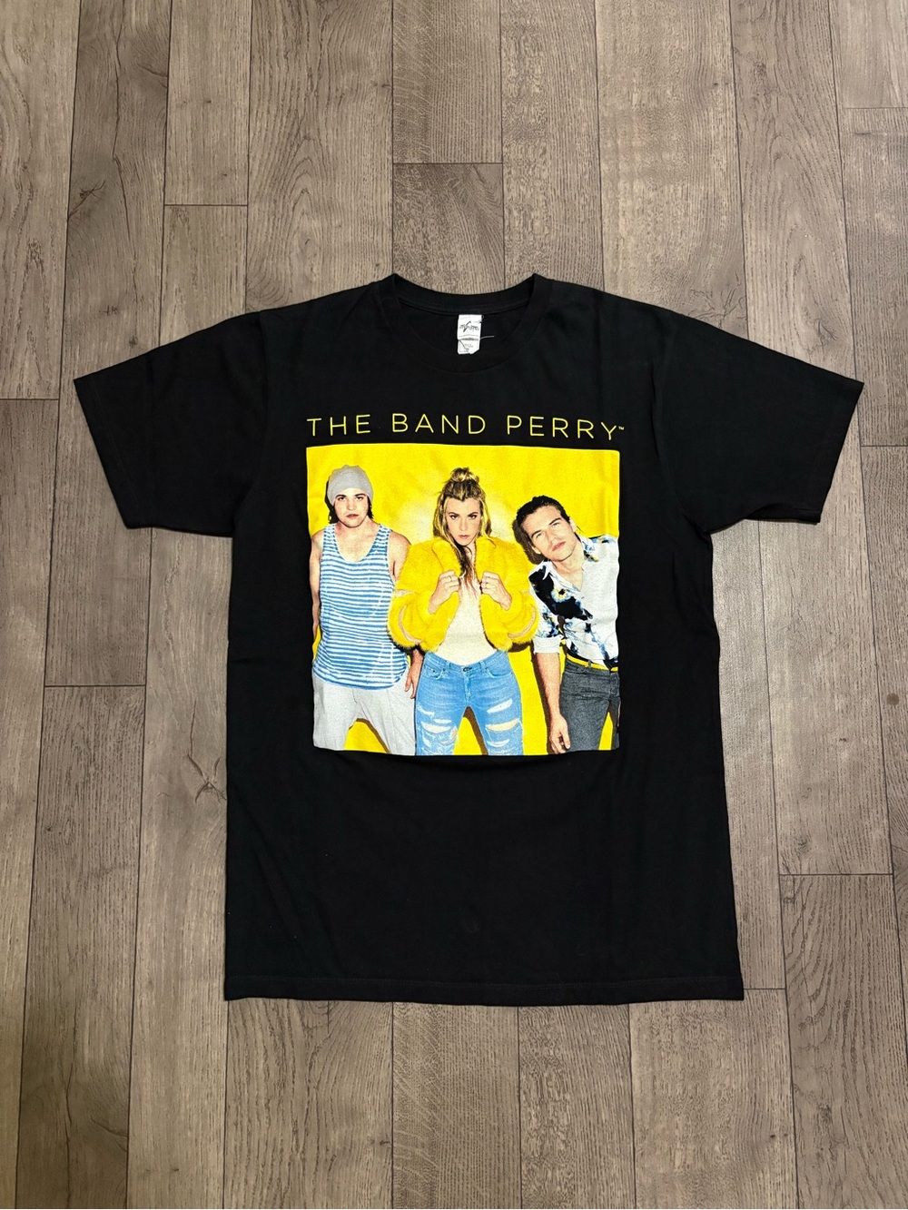 The Band Perry Black Graphic Tee with Yellow Print